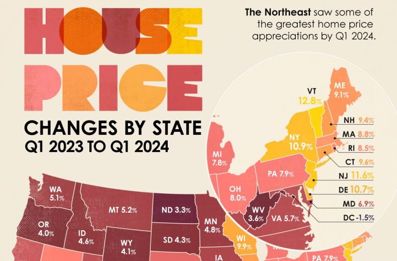Mapped: The Growth In House Prices By State In 2024
